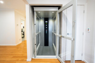 Iconic home lift installed in a small residential home