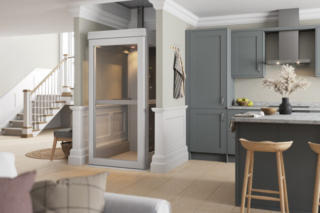 compact iconic home lift kitchen