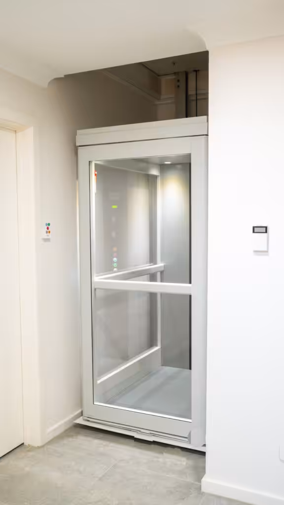Close-up of a modern home lift installed in a residential home